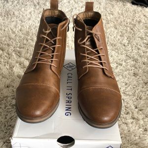almost new brown call it spring boots worn 3 times.  In perfect condition.